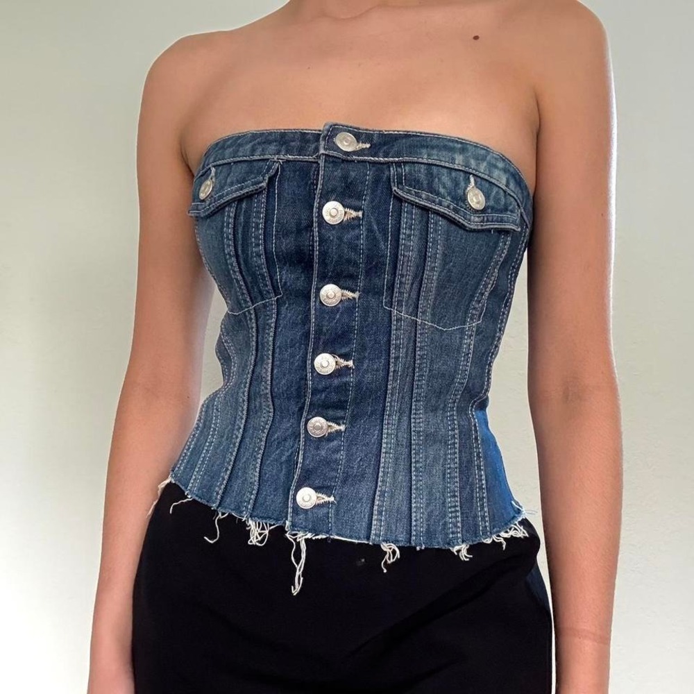 Zara denim corset top